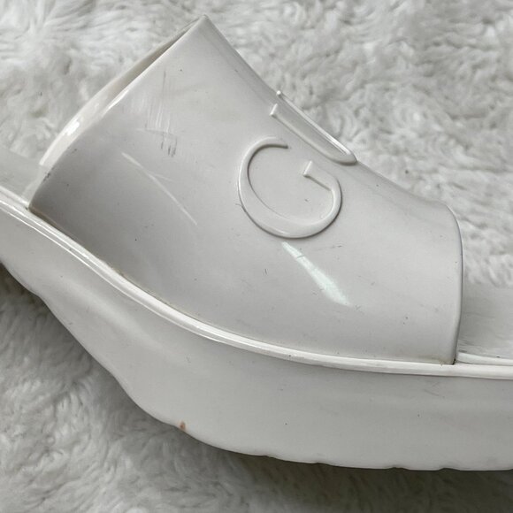 GUCCI Women's White Heeled Square Toe Slide Sandals Shoes Size 40 - Picture 10 of 14